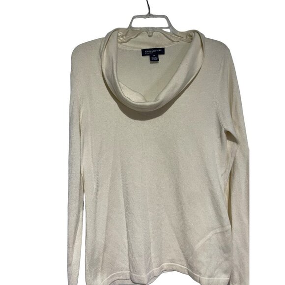 Jones New York Signature Womens Ivory Cowl Neck Knit Sweater Size L - Picture 6 of 6